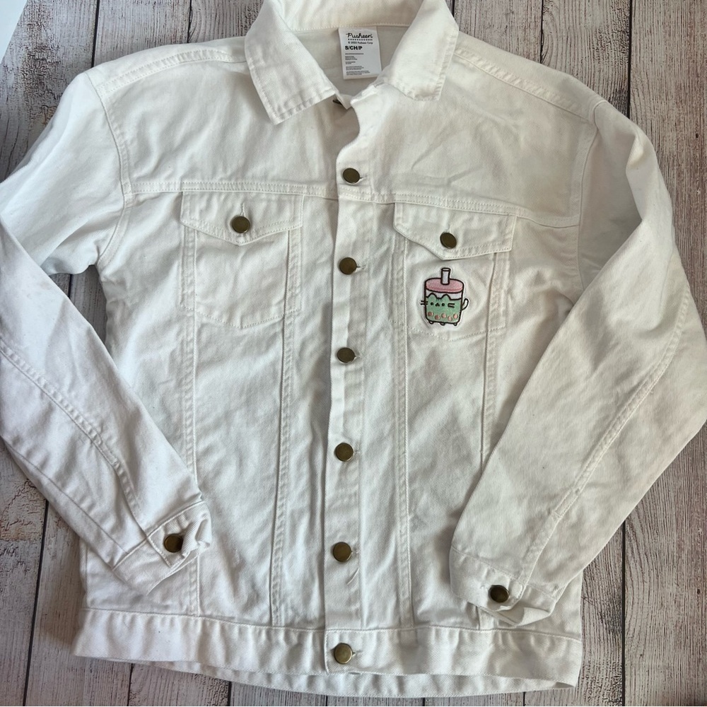 Pusheen White Denim Jacket Small